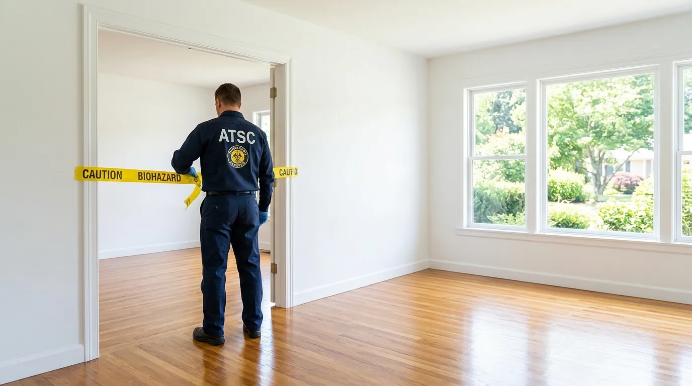 Certified biohazard cleanup crew performing Crime Scene Cleanup in Opportunity